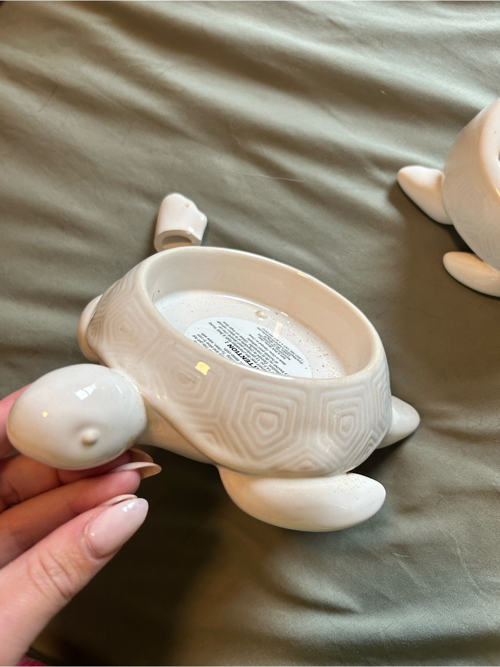 Bath & body works ceramic turtle candle and soap holder - Picture 4 of 7